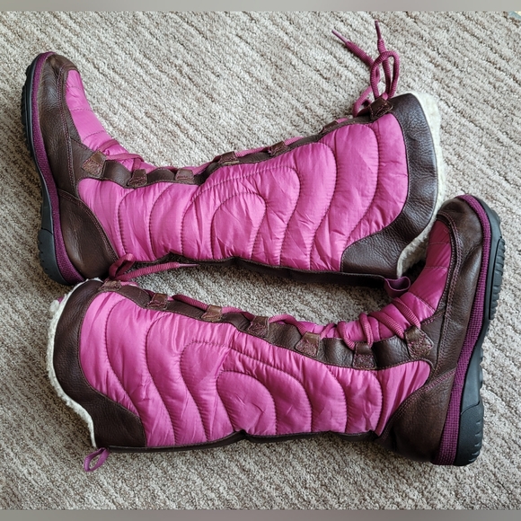 TIMBERLAND CASTLE MOUNTAIN LACE-UP TALL QUILTED WINTER BOOTS SMARTWOOL SZ 7 M - Picture 6 of 16